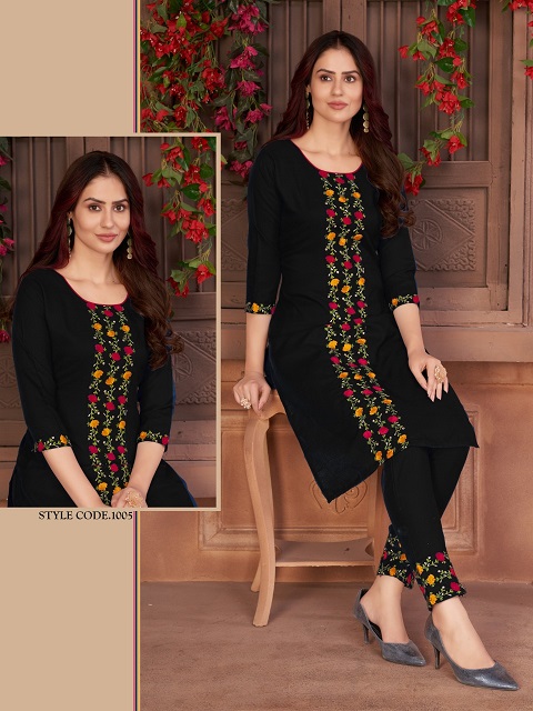 The Womens Thread Amanat Ethnic Wear Rayon Designer Kurti With Bottom Collection
